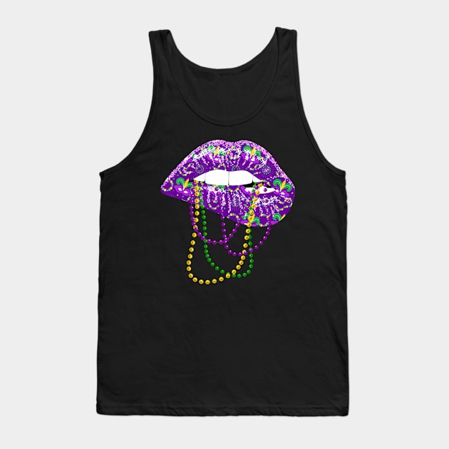 Mardi Gras Lips Queen Carnival Costume Tank Top by deptrai0023